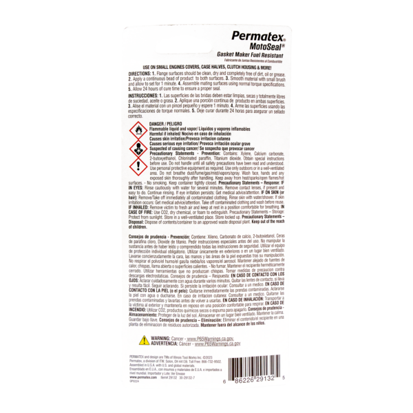 Permatex<span class="sup">®</span> MotoSeal<span class="sup">®</span> 1 Ultimate Gasket Maker Grey, 80ml - Image 2