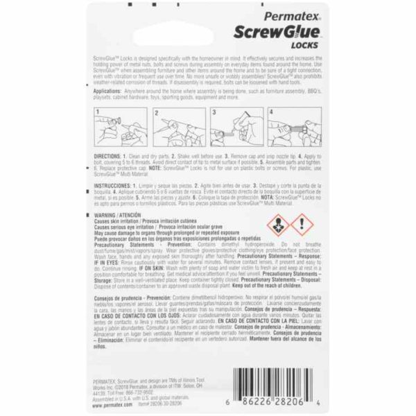 Permatex<span class="sup">®</span> Screw Glue Locks, 6 ML - Image 2