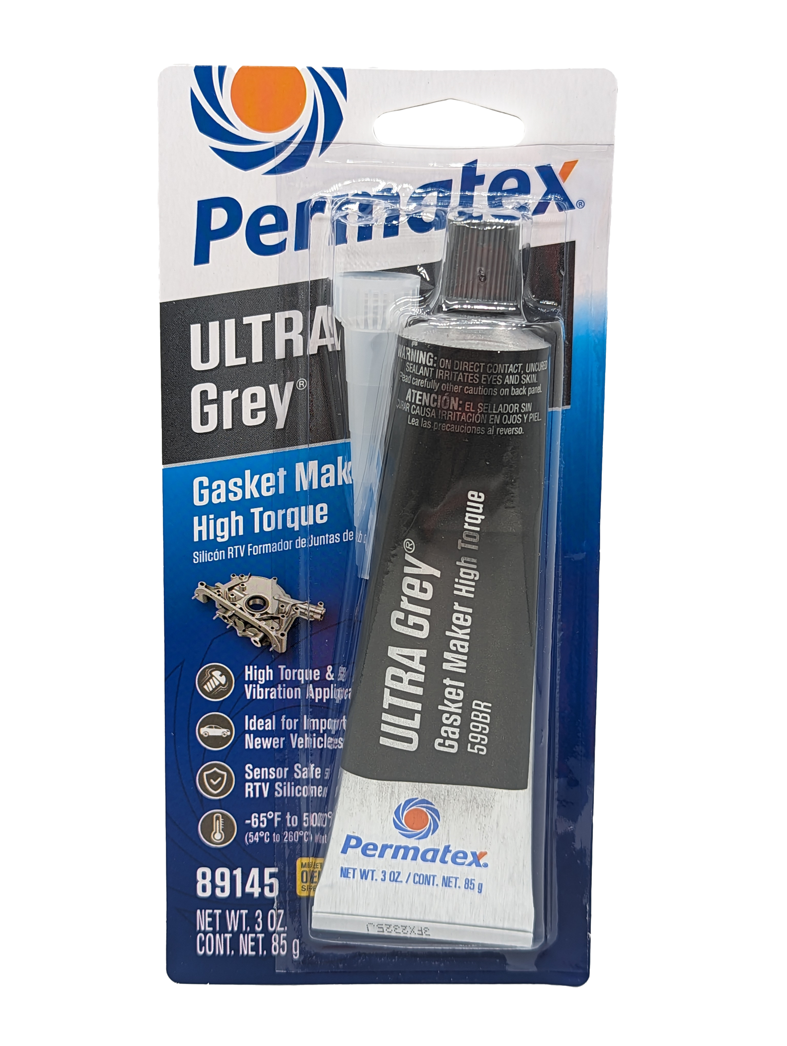 Permatex® Ultra Grey® Rigid High-Torque RTV Silicone Gasket Maker, 368g ...